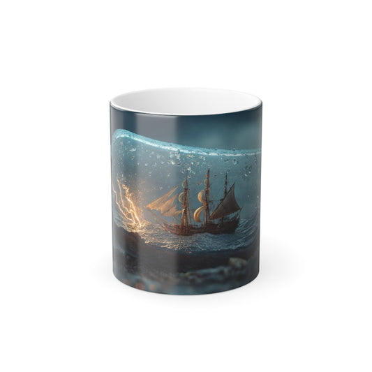 Stormbound Galleon Color Morphing Mug, 11oz – Thunderous Voyage Miniature World
