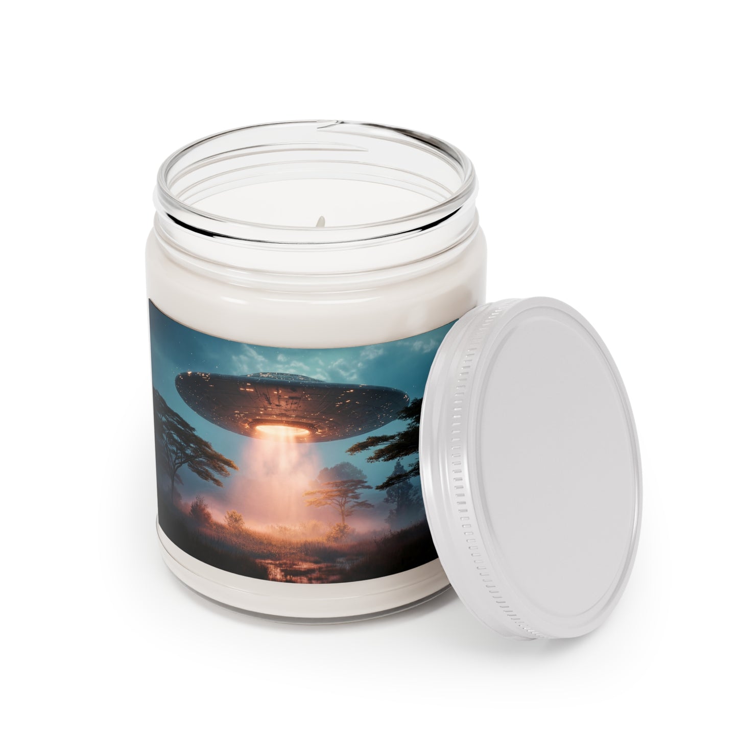 Celestial Vortex Scented Soy Candles with White Lid, 9oz – Indigo Cloud Dreamscape