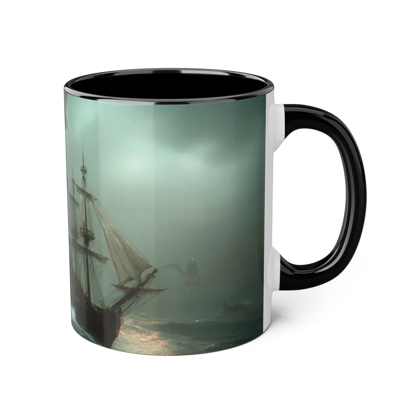 Leviathan’s Dawn Accent Mugs, 11oz – Crimson Sentinel Stormship Scene