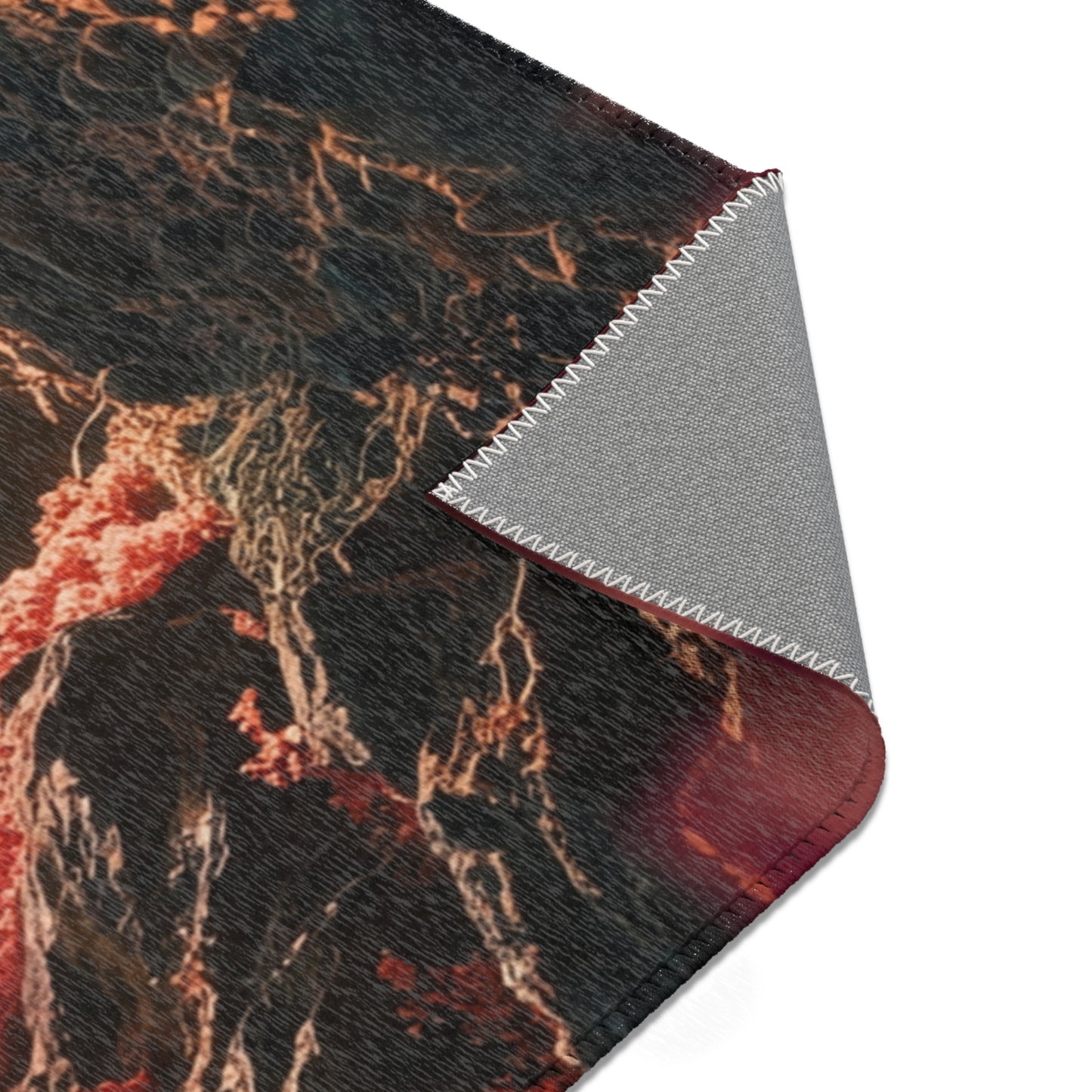 Crimson Canopy Love Rug – Sunset Embrace Under Whispering Trees