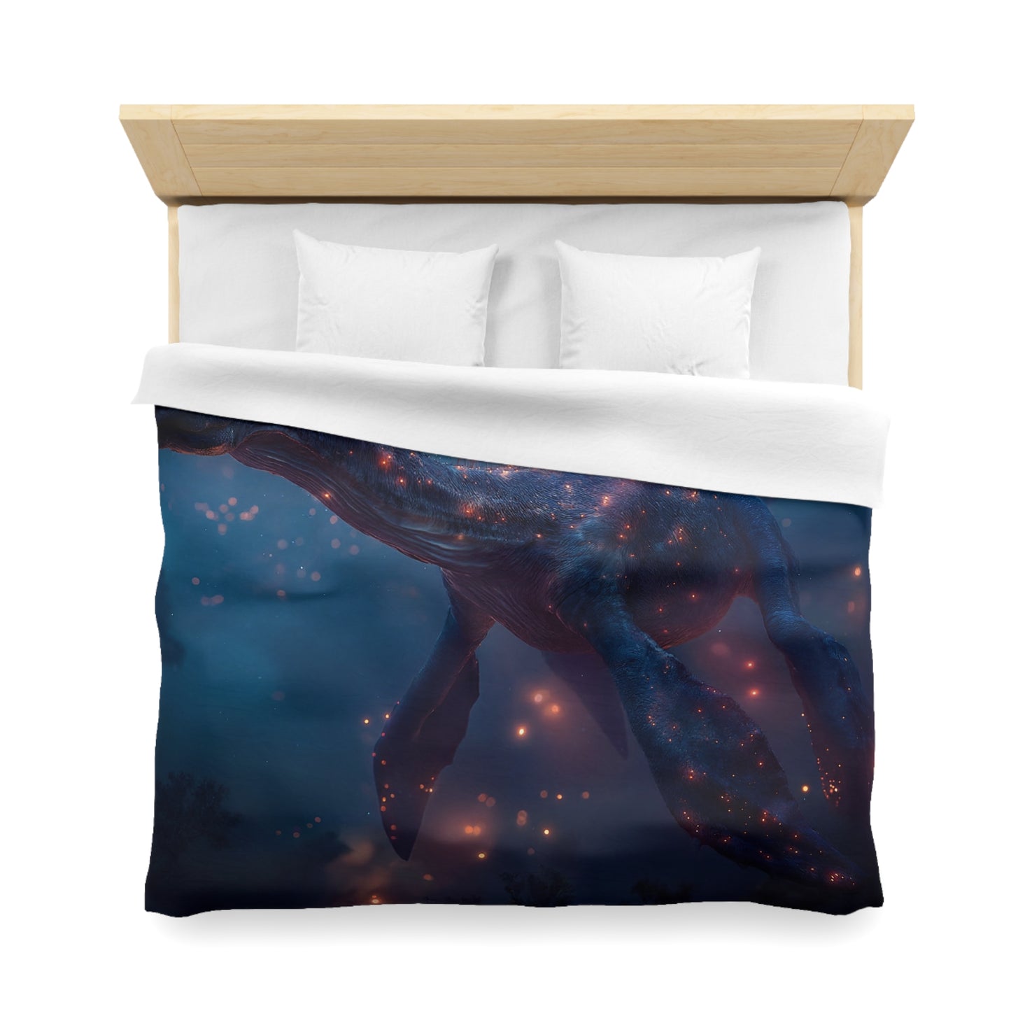 Celestial Plesiosaur Microfiber Duvet Cover – Twilight Guardian of the Deep