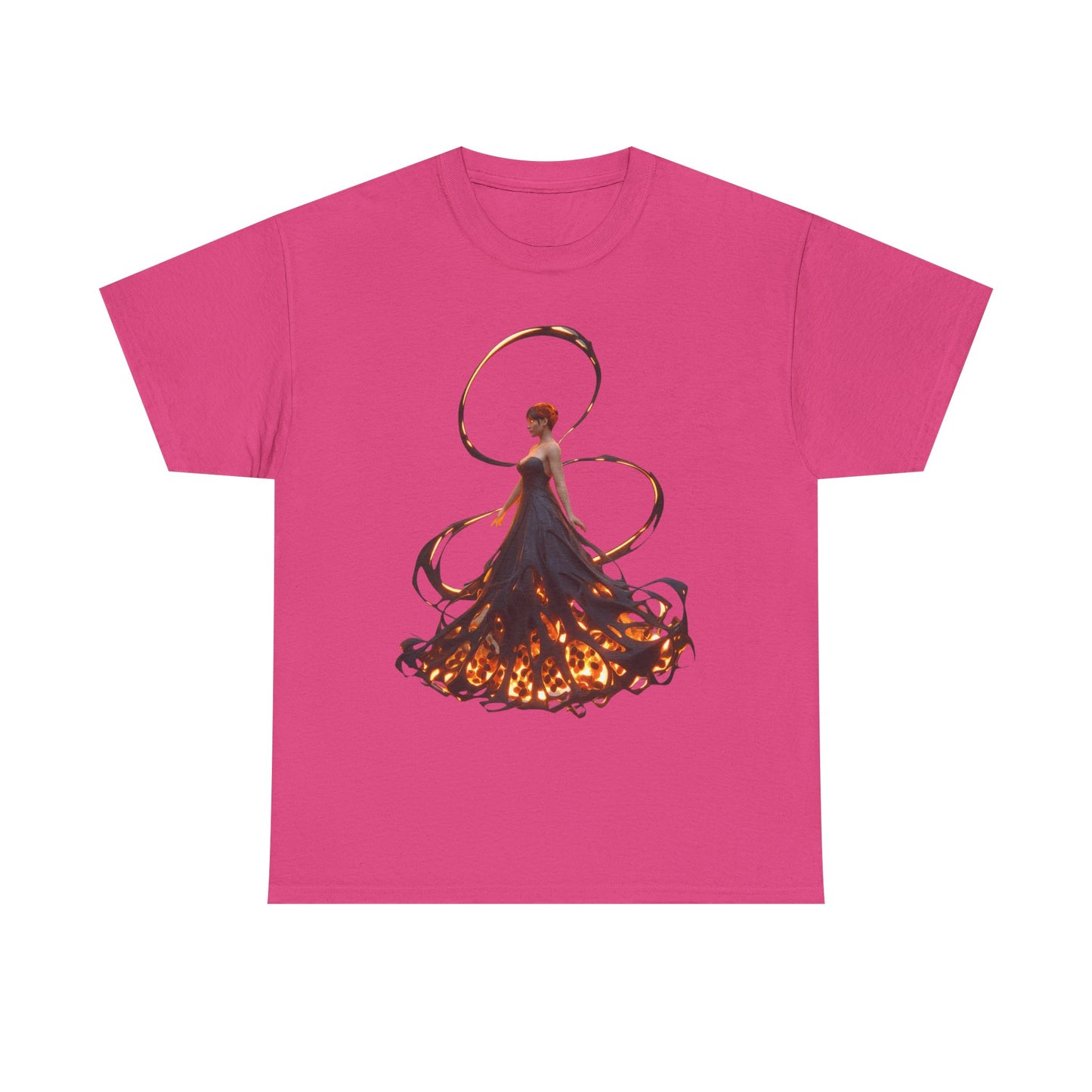 Ember-Winged Sentinel Tee – Molten Halo and Glowing Lattice Design