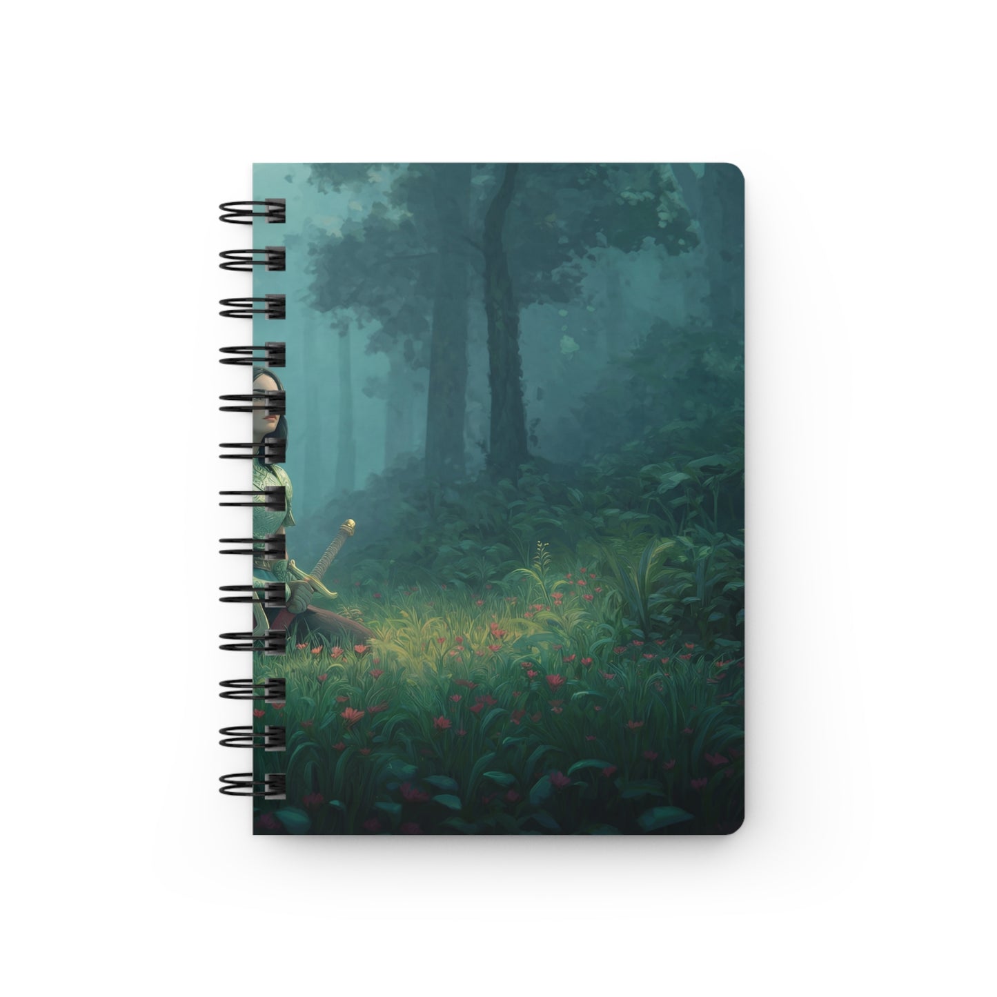 Elven Sentinel Spiral Bound Journal – Mist-Woven Grove Pause