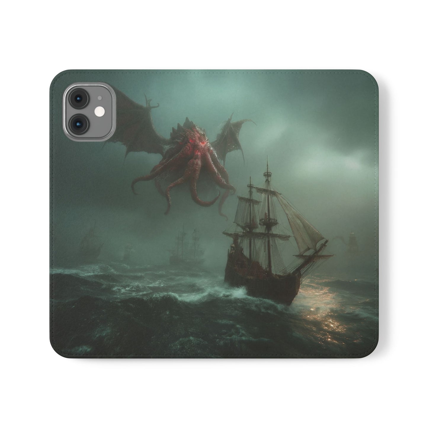 Leviathan Dragon Flip Cases – Crimson Sentinel at Sea