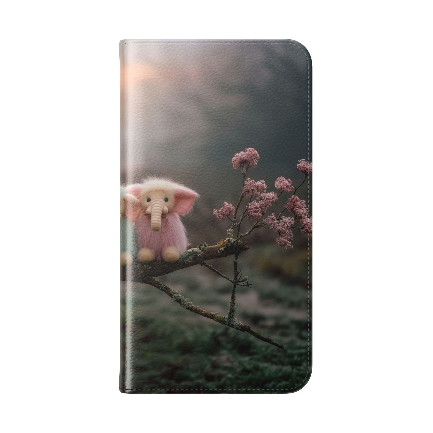 Mossy Branch Elephants Flip Cases – Pastel Fluff Guardians