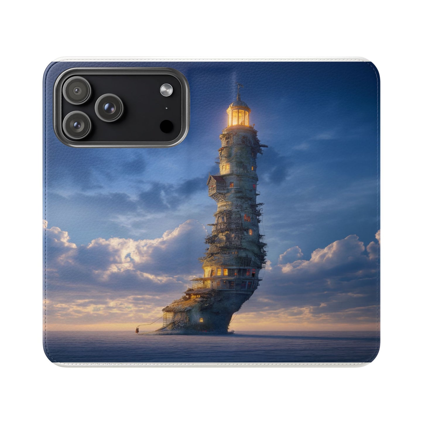 Twilight Sentinel Flip Cases – Lighthouse on a Storm-Tossed Sea