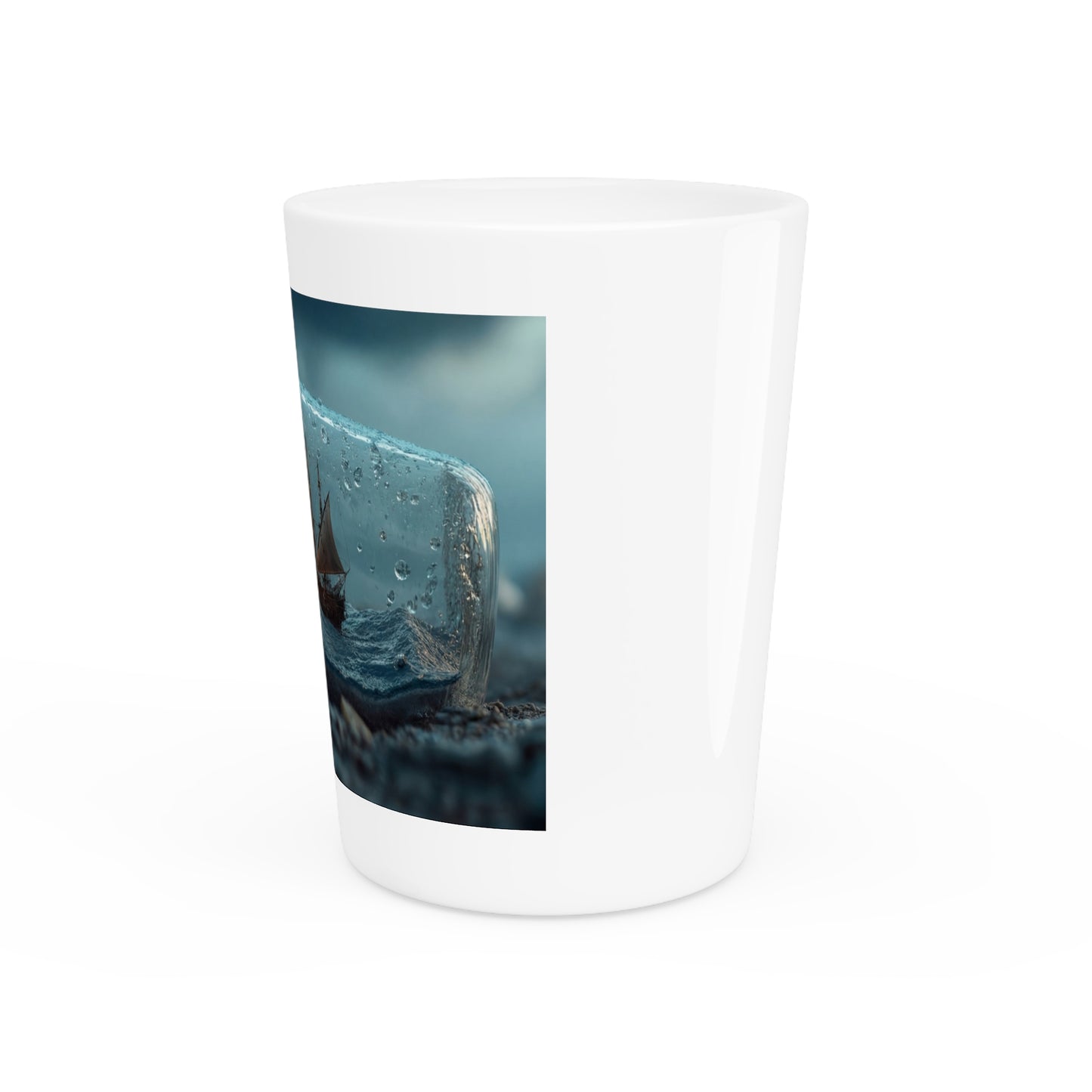 Stormbound Galleon Shot Glass – Lightning-Struck Seascape