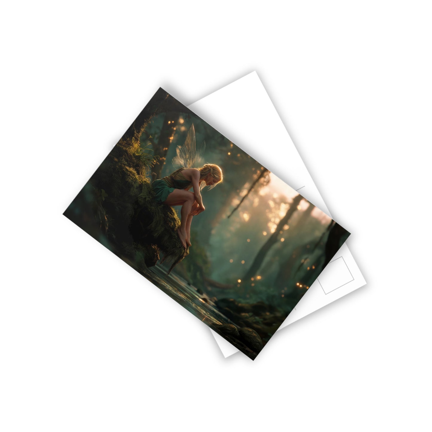 Forest Fairy Postcards (10pcs) – Mossy Cliff Twilight Scene