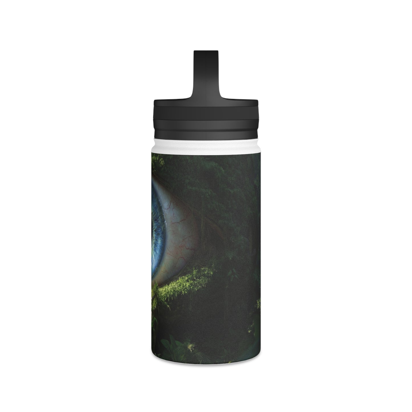 Guardian Forest Eye Water Bottle – Moss-Covered Watcher of the Verdant Path