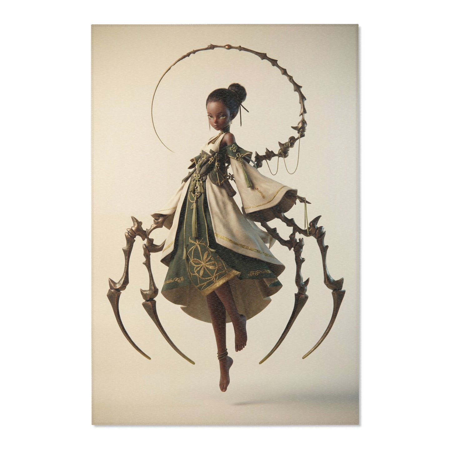 Spider Sentinel Area Rug – Moonlit Silk and Iron Arachnid