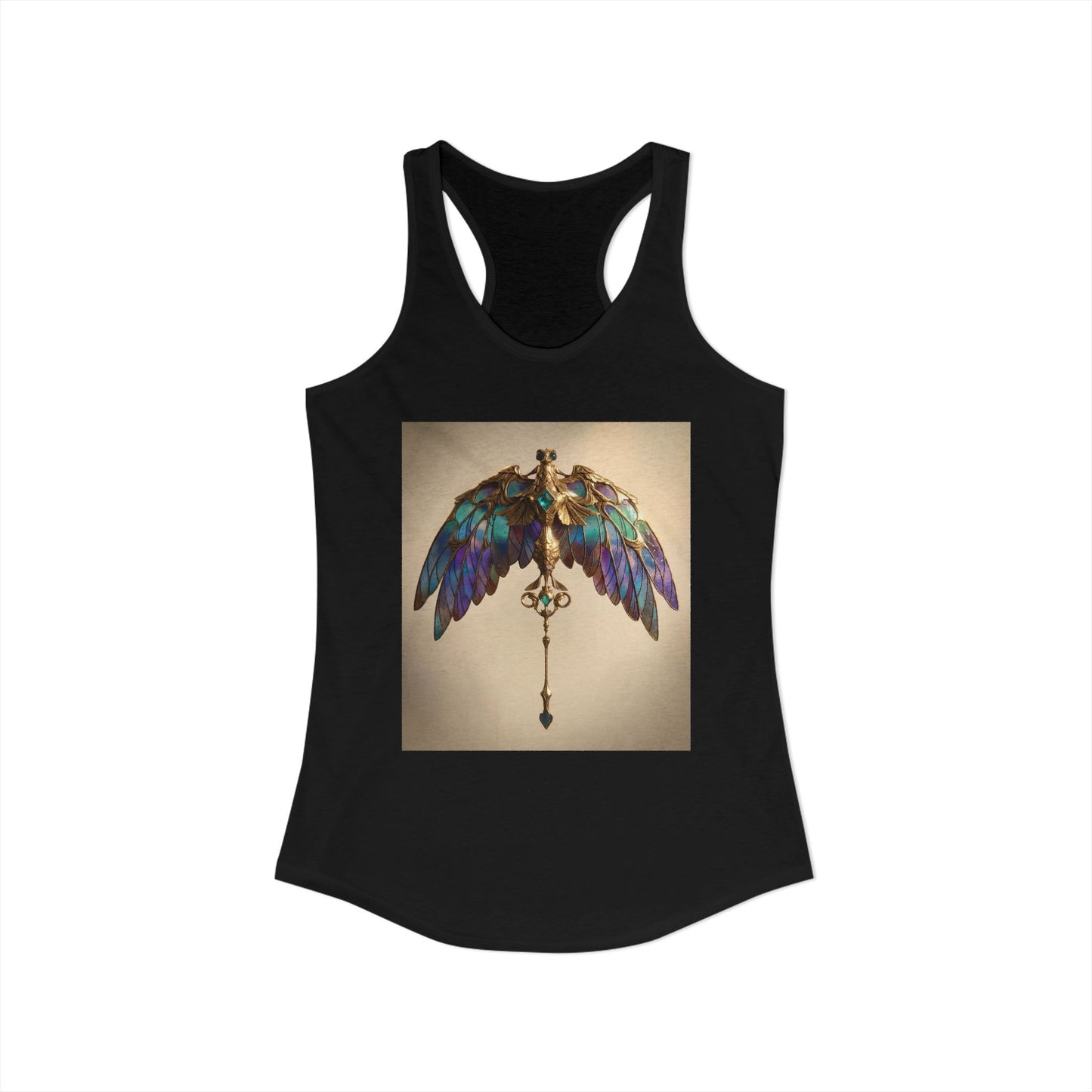 Stained Glass Griffin Racerback Tank – Emerald Winged Sentinel Print
