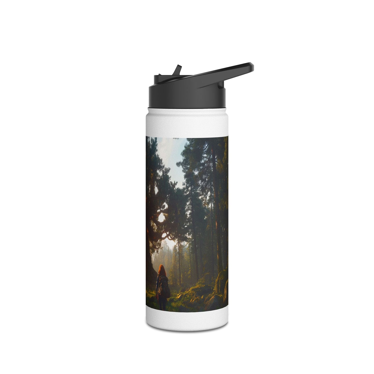 Ancient Treehouse Door Water Bottle – Sunlit Forest Portal