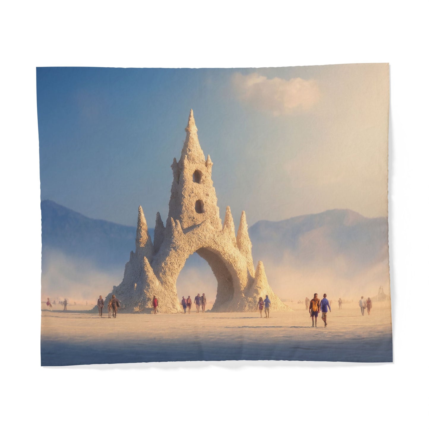 White Sentinel Castle Duvet Cover – Sunlit Salt Arch Fantasy