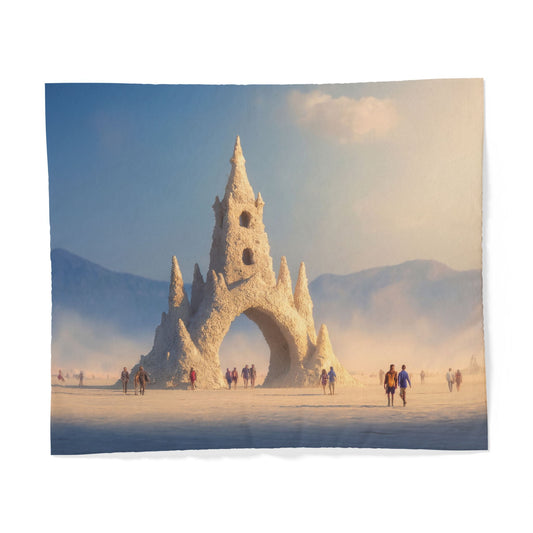 White Sentinel Castle Duvet Cover – Sunlit Salt Arch Fantasy