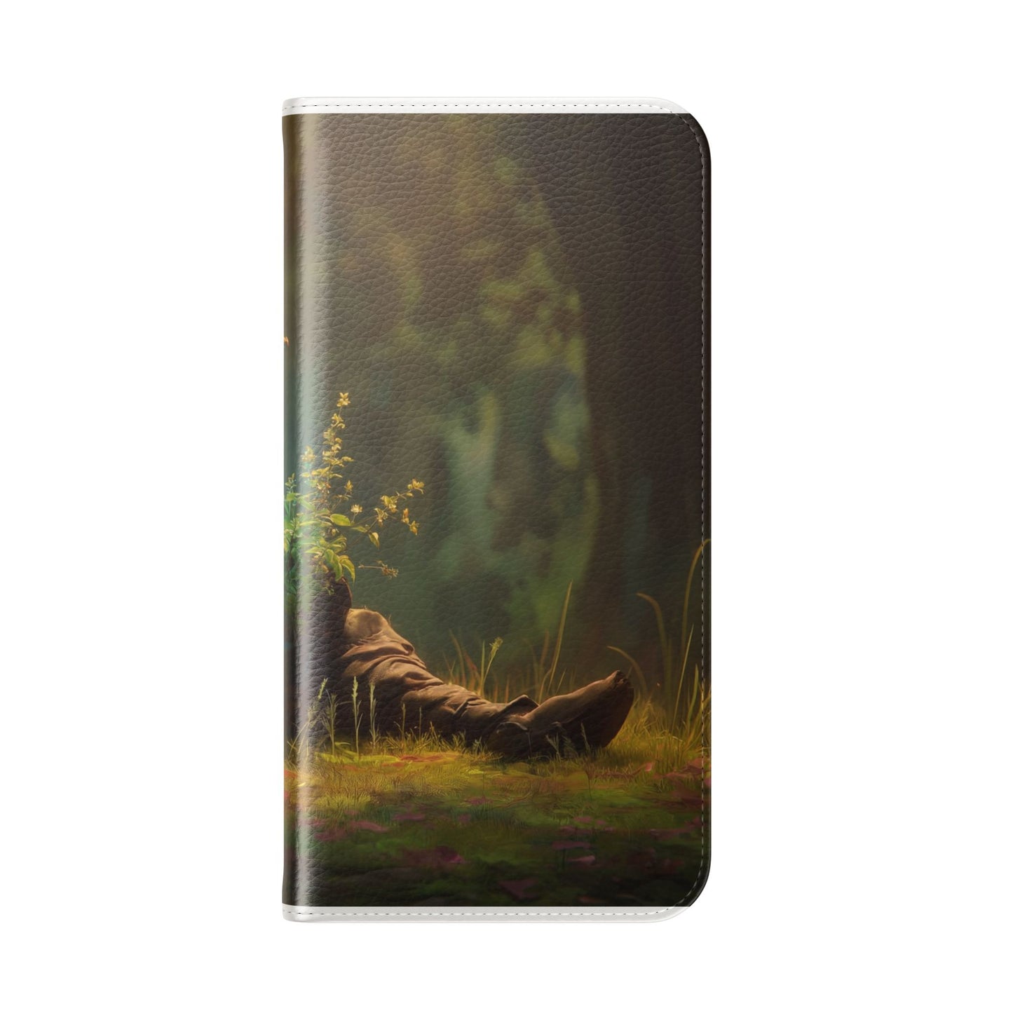 Glowing Orb Hooded Guardian Flip Cases – Bioluminescent Forest Keeper