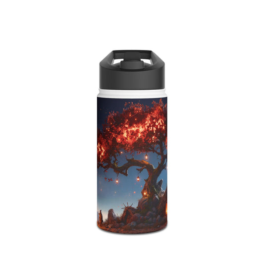 Whispering Ember Tree Water Bottle – Moonlit Campfire Sanctuary