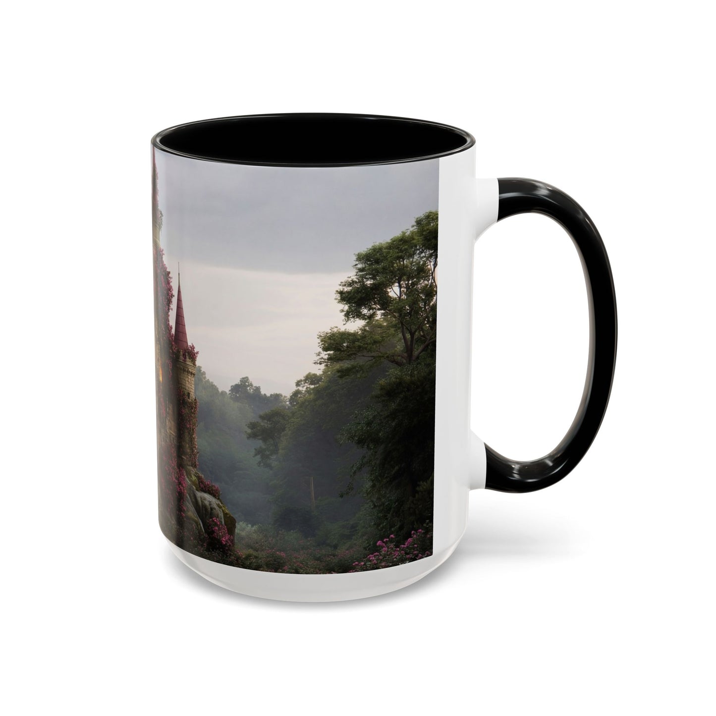 Rose-Clad Castle Accent Coffee Mug (11, 15oz) – Whispers of Twilight Blooms