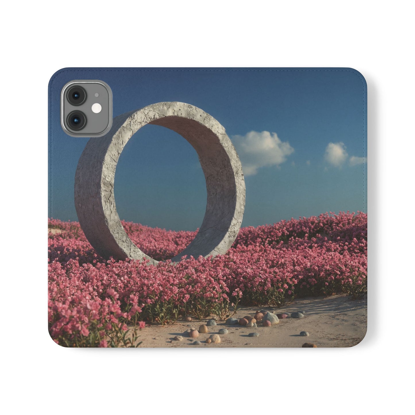 Stone Circle Flip Cases – Pink Flower Field Monument