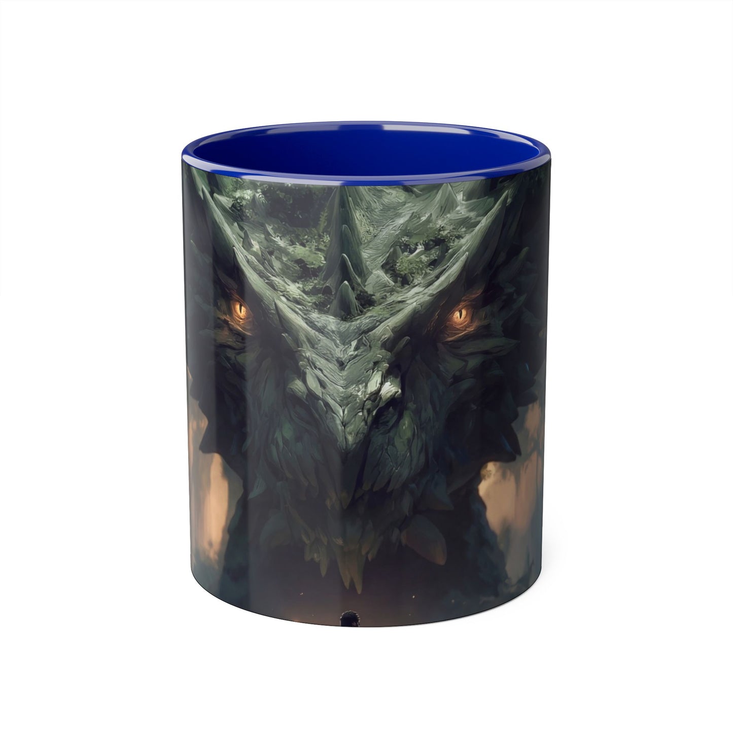 Guardian Dragon Accent Mugs, 11oz – Moss-Crowned Forest Sentinel