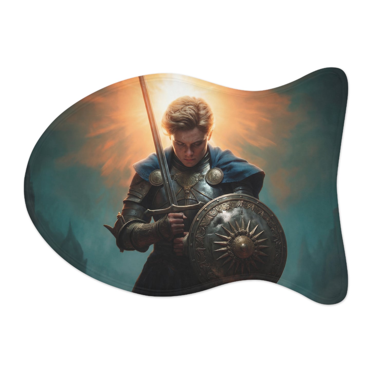Dawn-Bringer Knight Pet Feeding Mats – Radiant Armor and Sunburst Glow