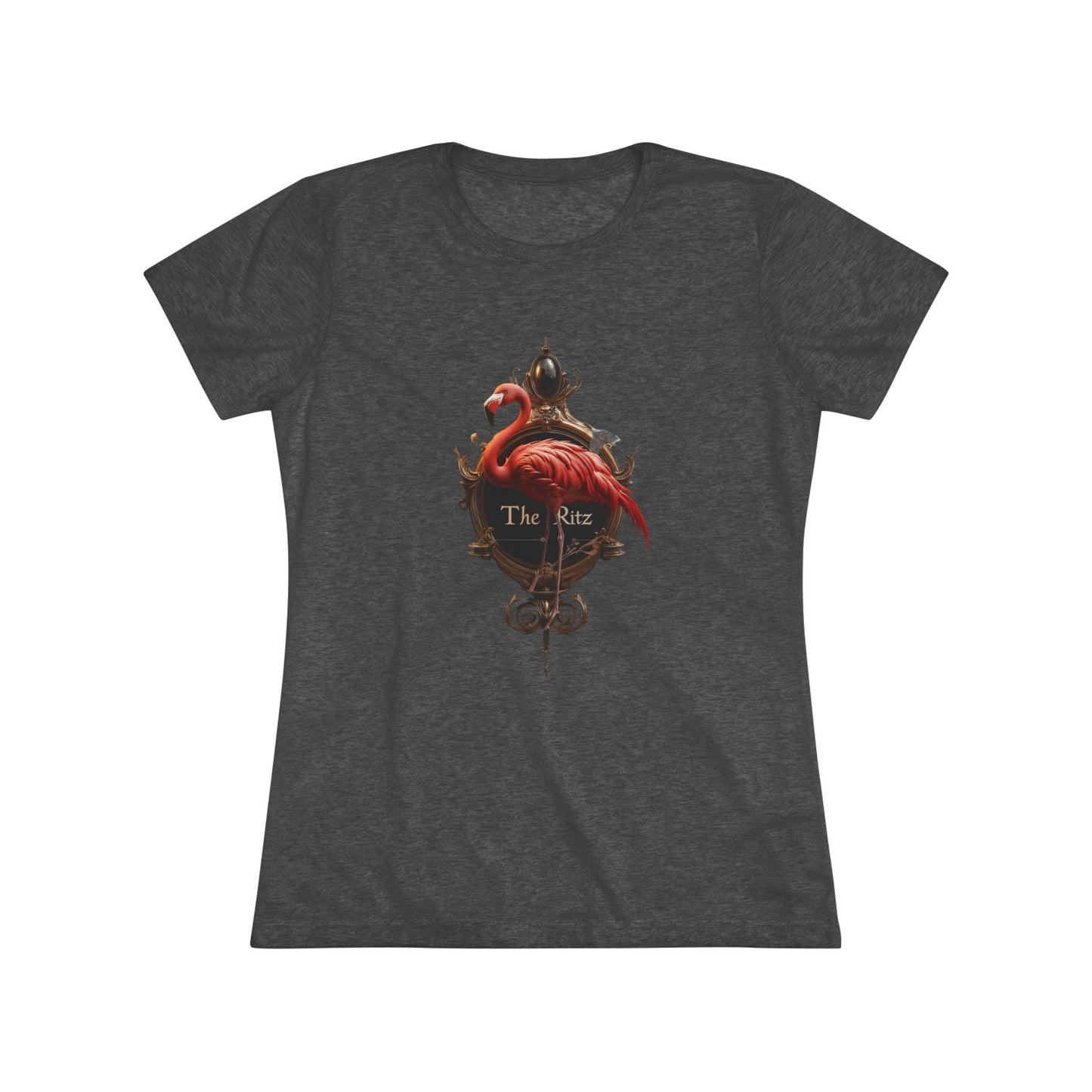 The Ritz Flamingo Women's Triblend Tee – Gilded Ornate Signage Design