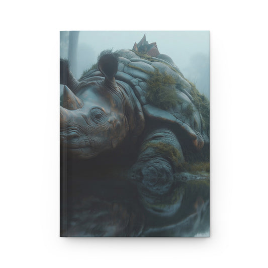 Misty Rhino Guardian Hardcover Journal Matte – Forest Reflections & Quiet Strength