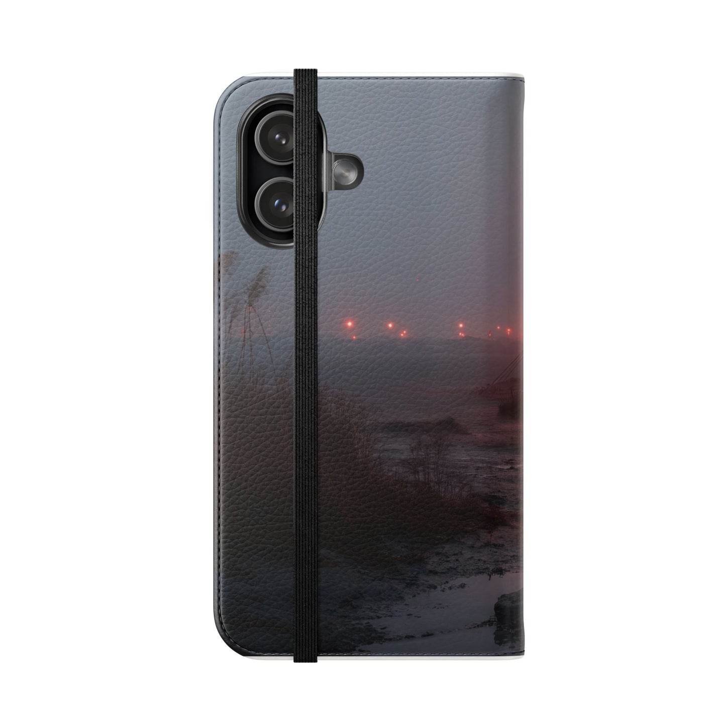 Crimson Circus Tent Flip Cases – Misty Coastside Lantern Scene
