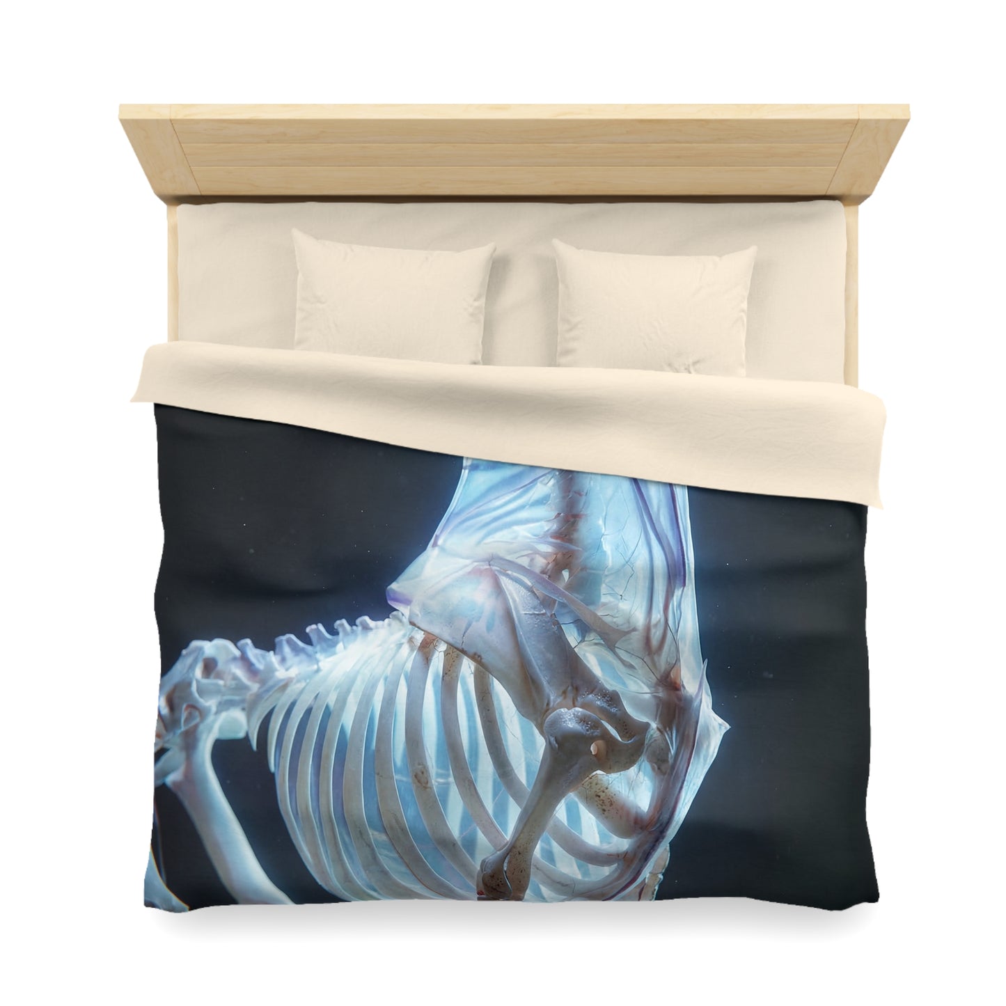 Celestial Unicorn Skeleton Duvet Cover – Ethereal Glow in the Dark