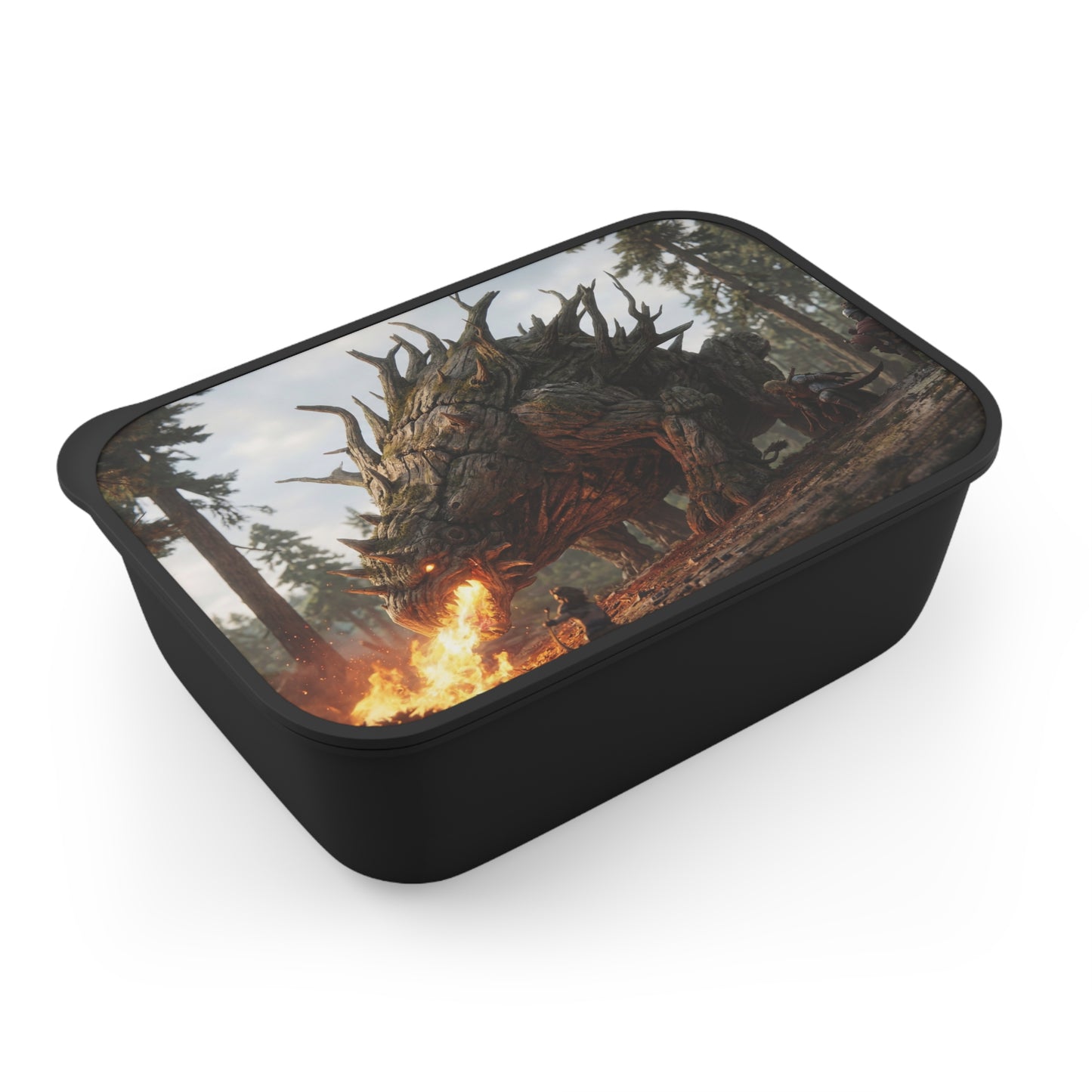 Ancient Forest Behemoth PLA Bento Box with Band and Utensils – Ember-Wreathed Guardian