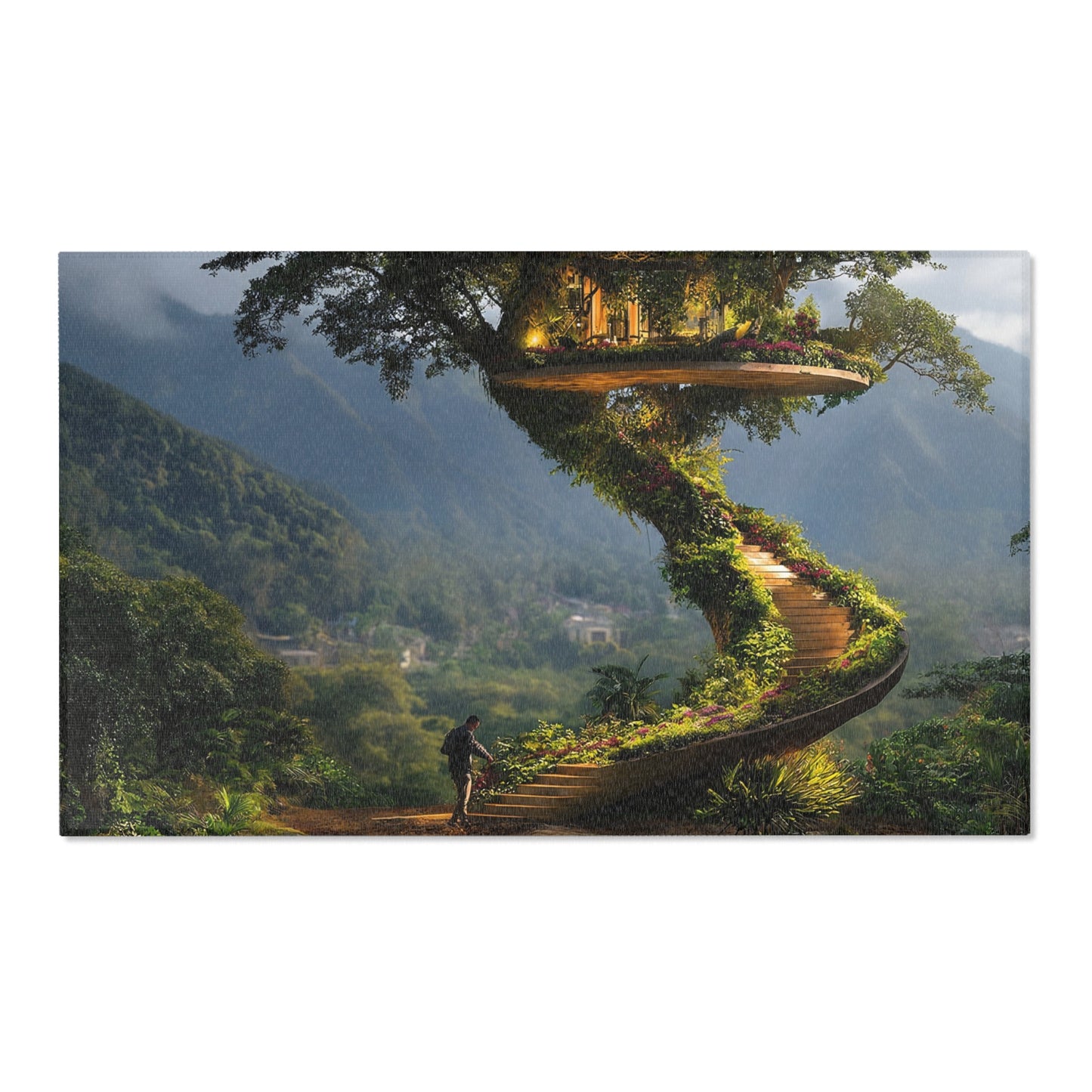 Treehouse Sanctuary Area Rugs – Spiral Staircase to a Forest Haven