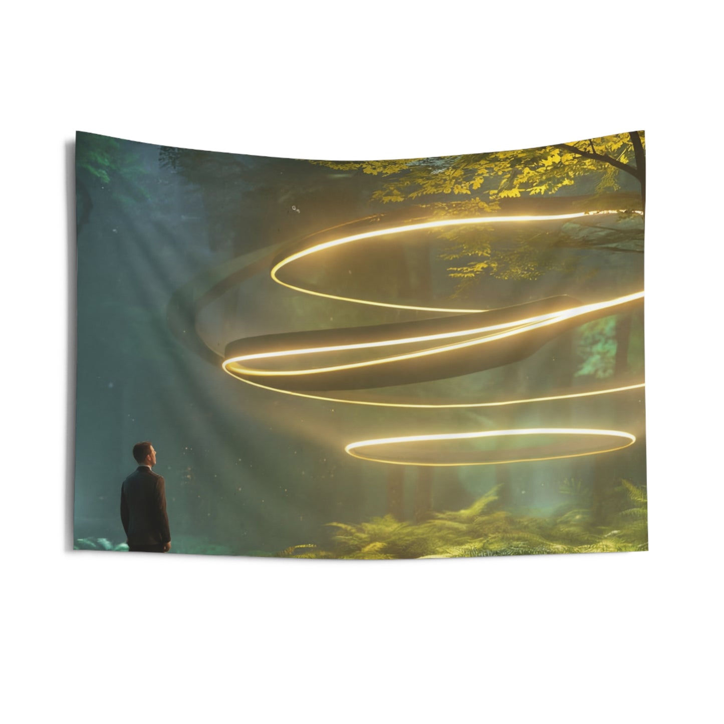 Celestial Vortex Indoor Wall Tapestries – Indigo Cloud Dreamscape