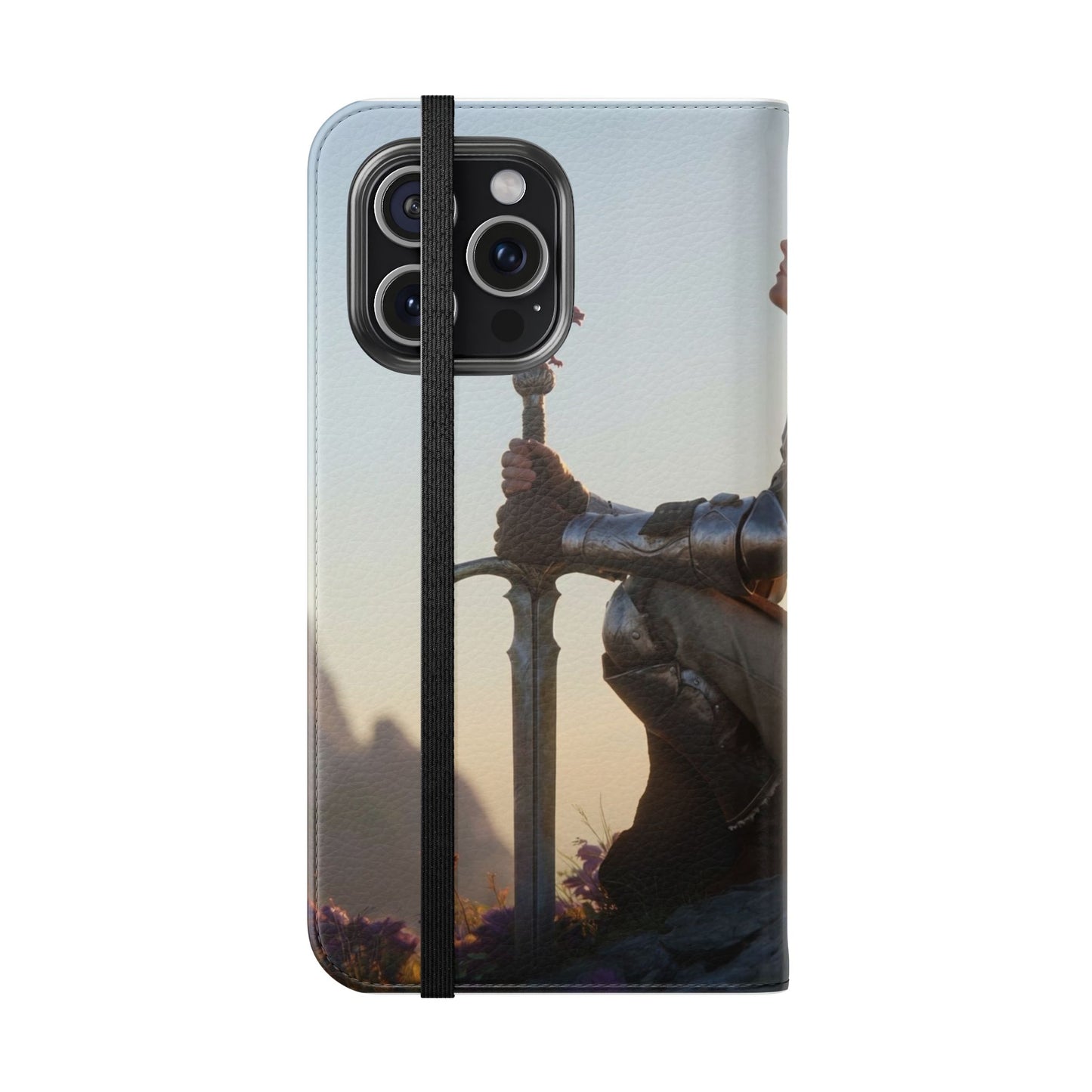 Dragon Knight Flip Cases – Sunlit Sentinel with Mini Drake and Sword