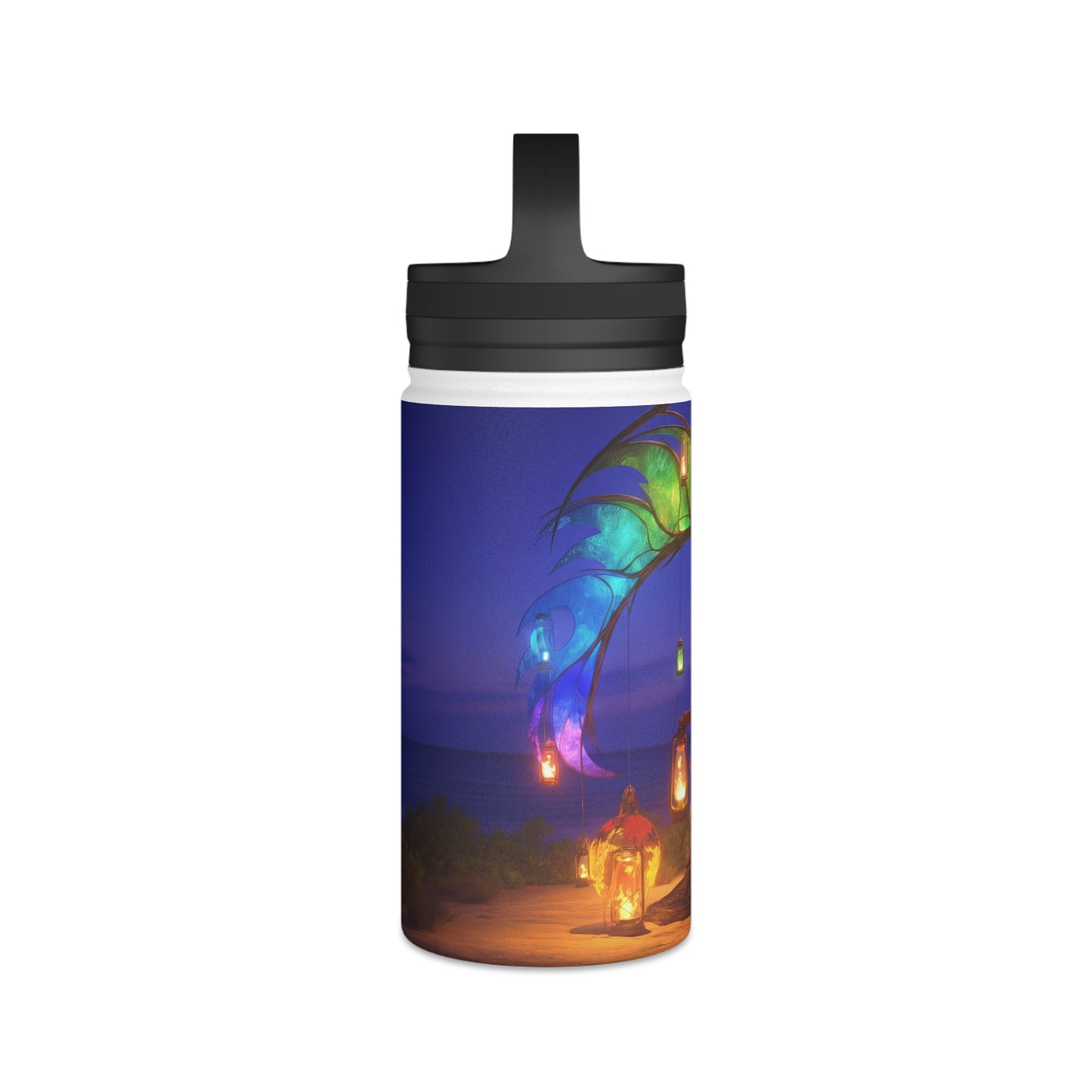 Luminous Phoenix Arch Water Bottle – Handle Lid – Twilight Sanctuary