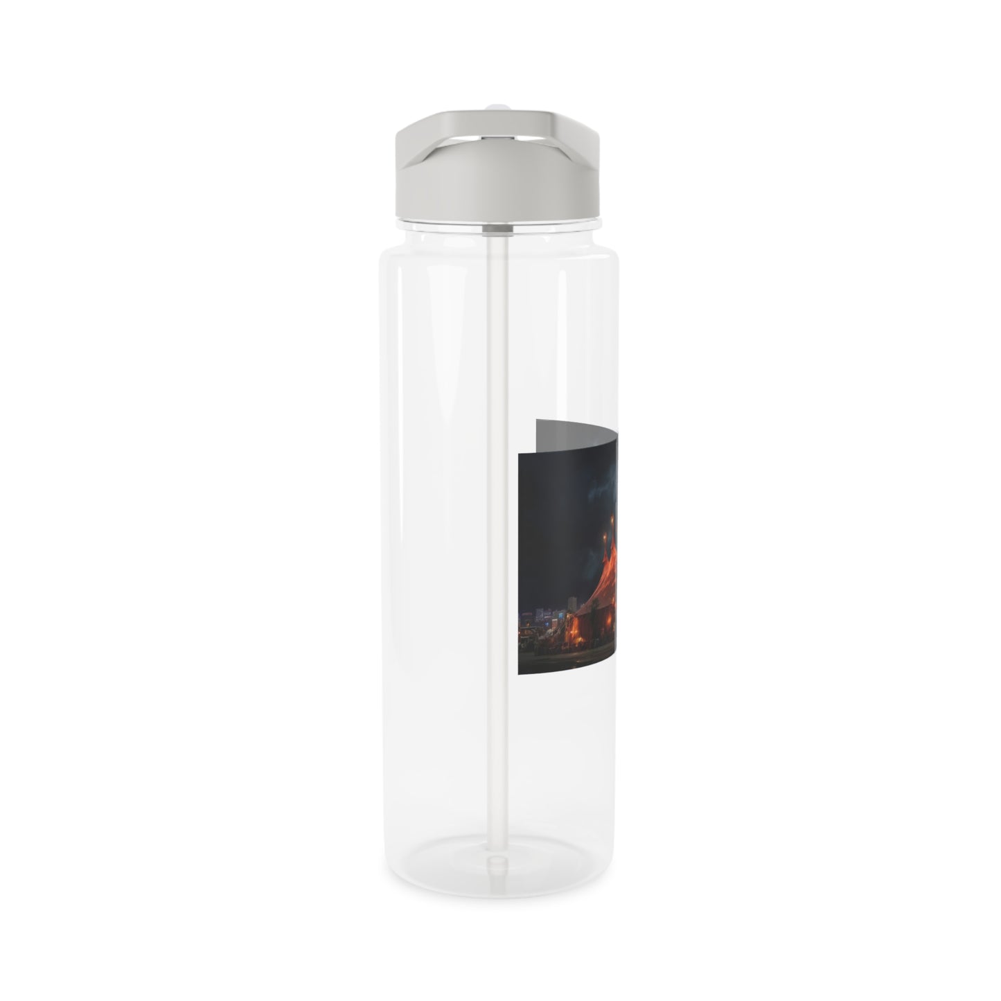 Storm Circus Tent Tritan Water Bottle – Crimson Canvas Under Thunderclouds