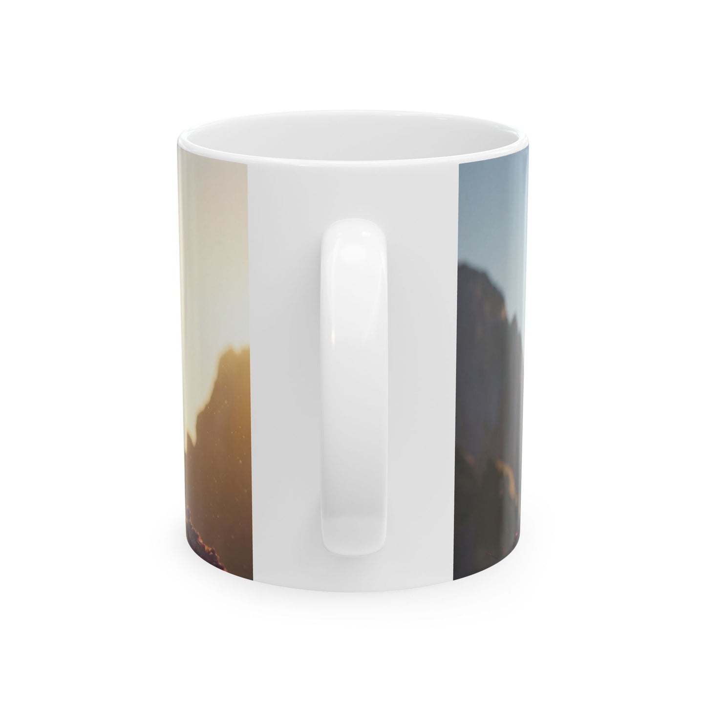 Dragon Sentinel Ceramic Mug – Sunset Pact with the Sky