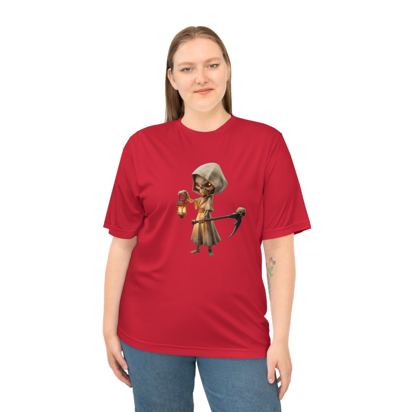 Lantern-Bearer Skeleton Hoodie – Warm Beacon Graphic Unisex Zone Performance T-shirt