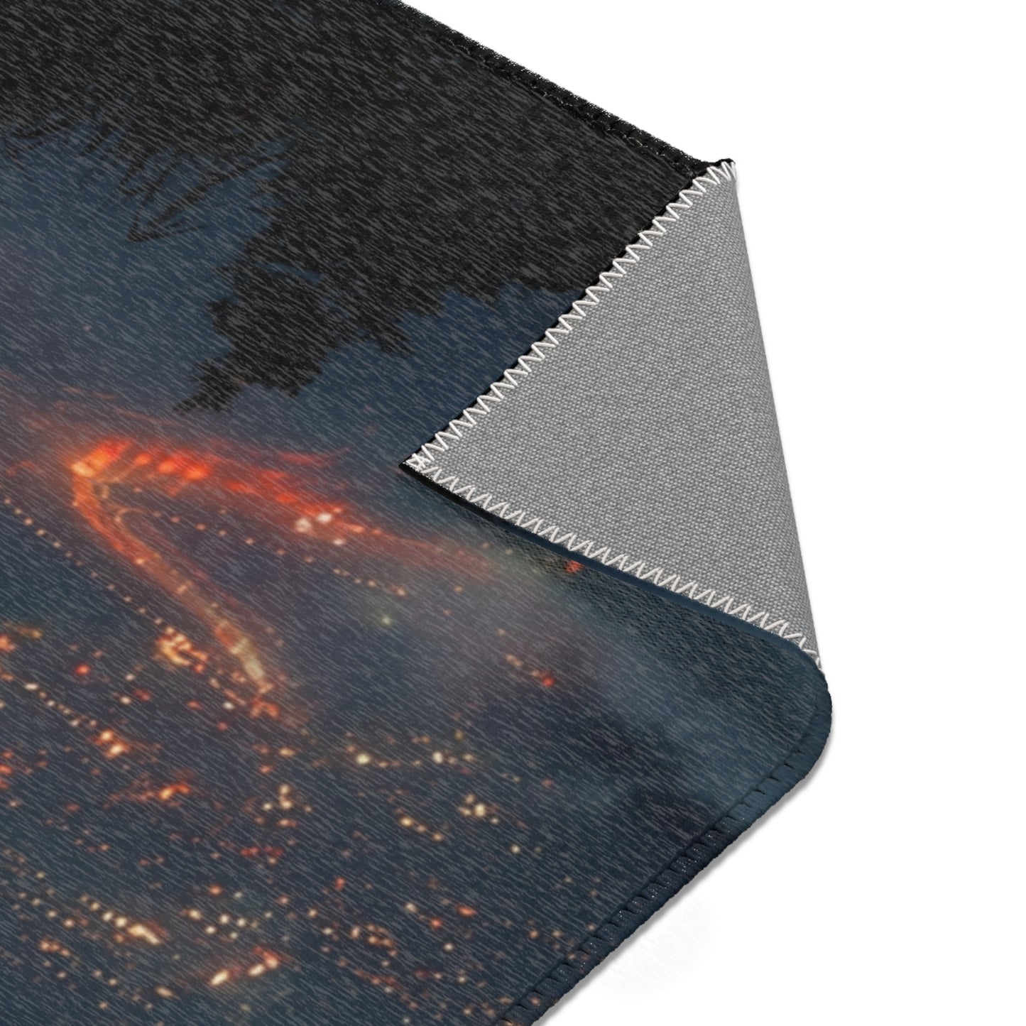 Celestial Fire Comet Area Rugs – Twilight Skyfall Dreamscape