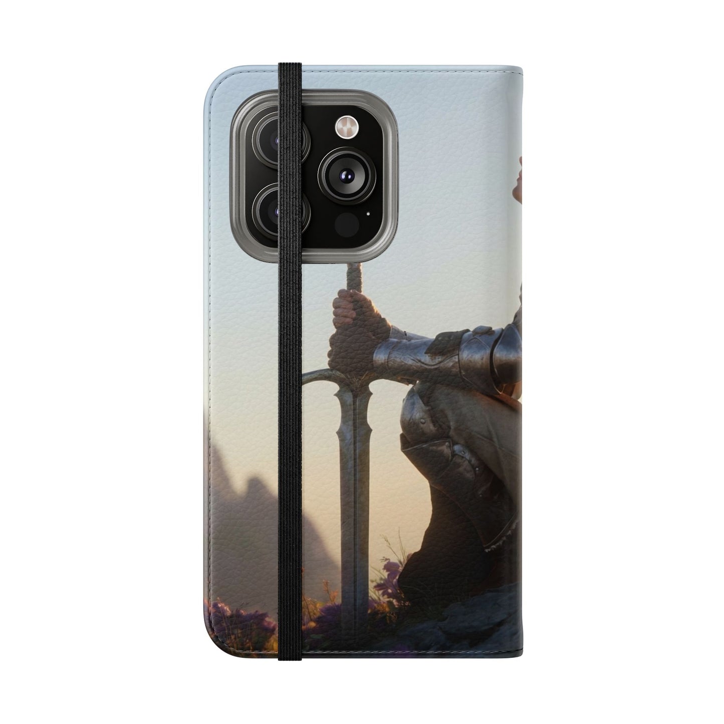 Dragon Knight Flip Cases – Sunlit Sentinel with Mini Drake and Sword