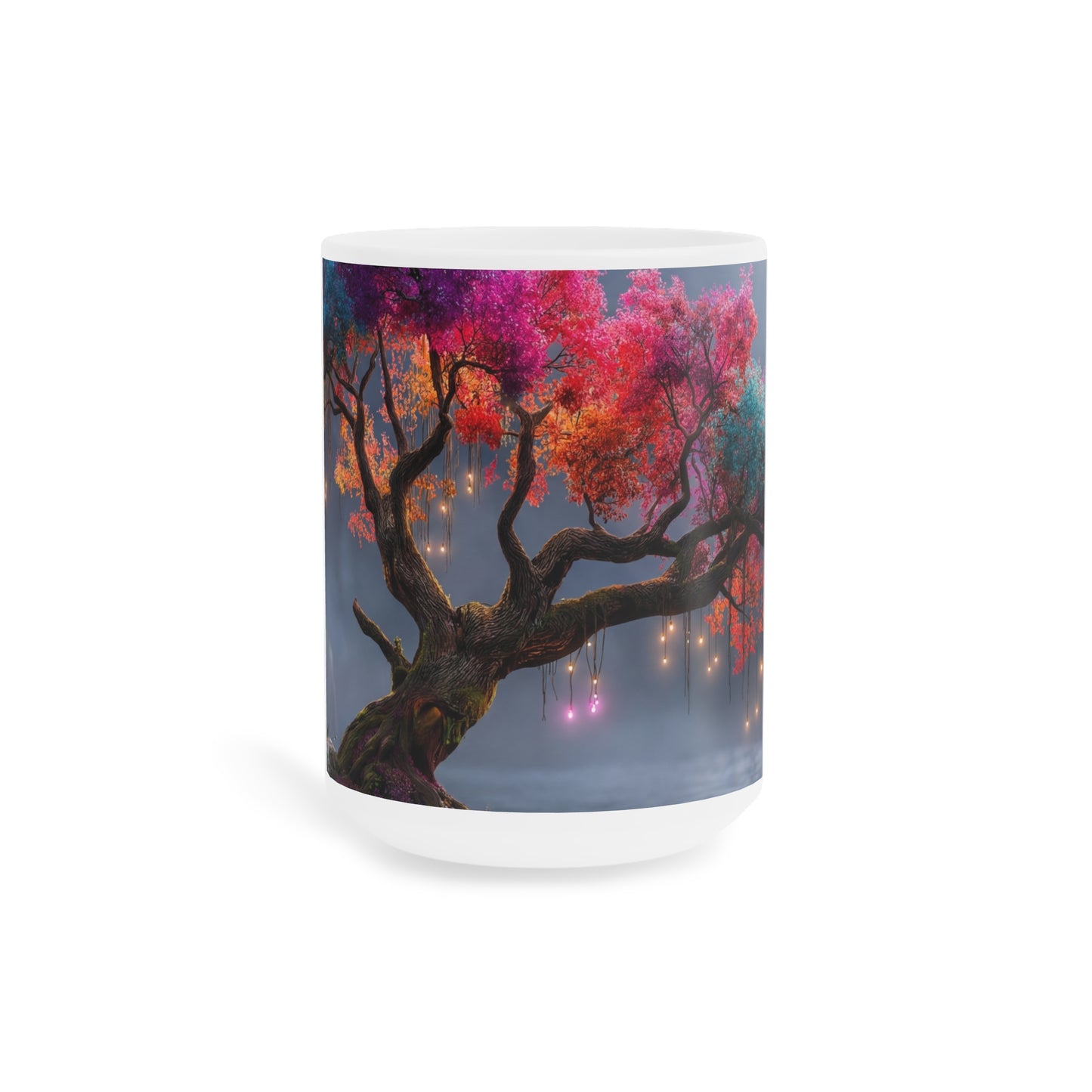 Chromatic Dream Tree Ceramic Mugs (11oz\15oz\20oz) – Moonlit Spectrum Sentinel