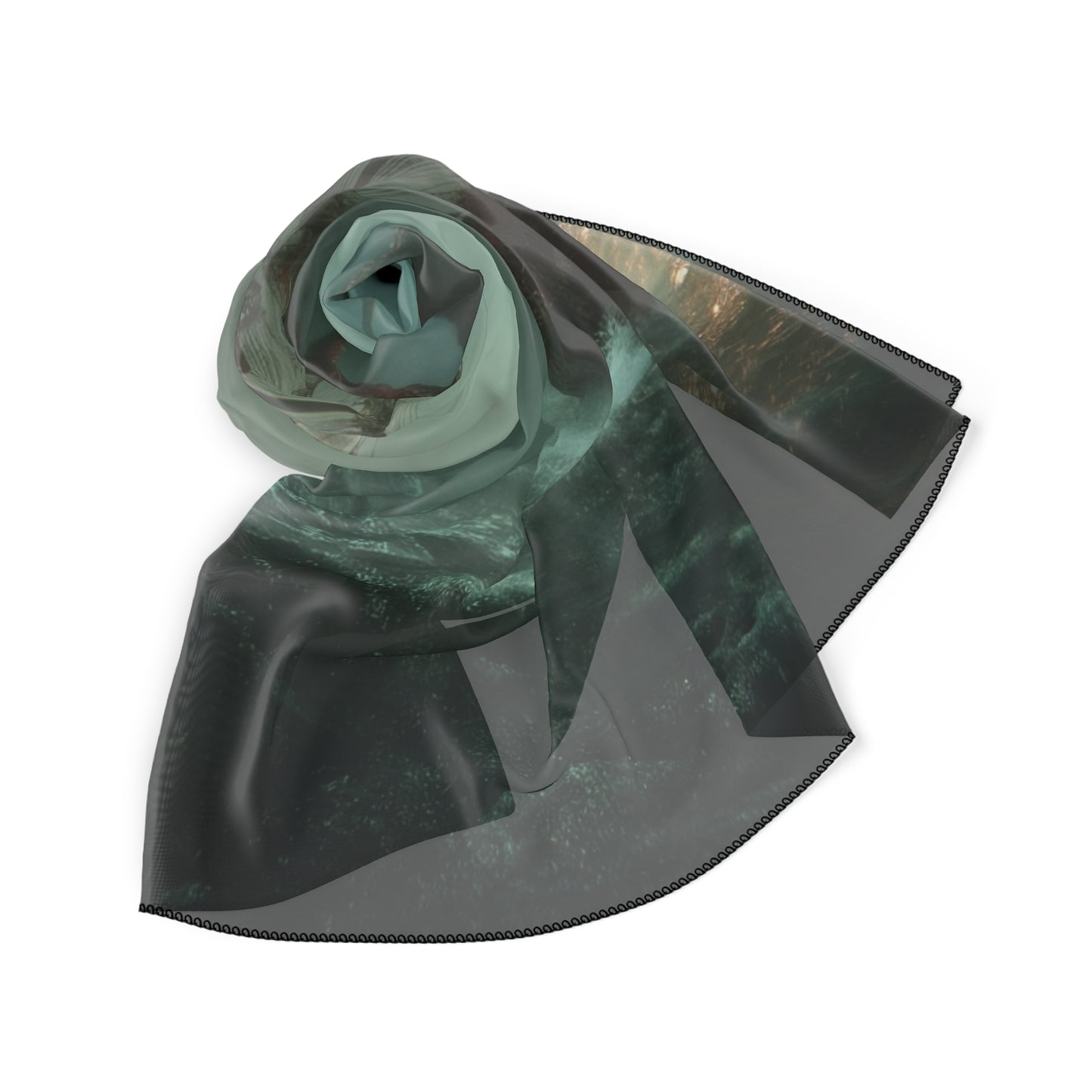 Leviathan’s Wrath Poly Scarf – Storm-Scarred Ship & Crimson Sky