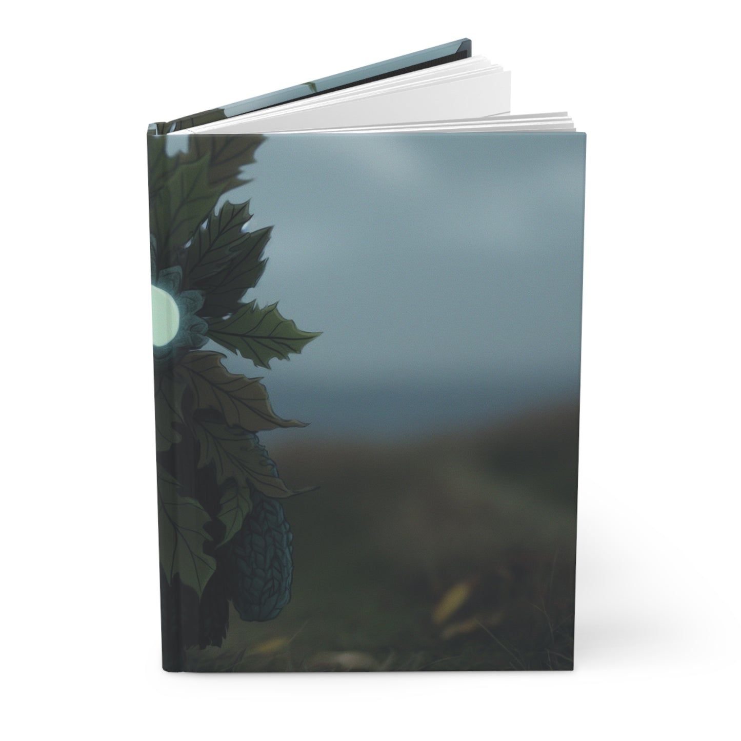 Leaf-Spirited Guardian Hardcover Journal Matte – Glow-Eyed Forest Keeper