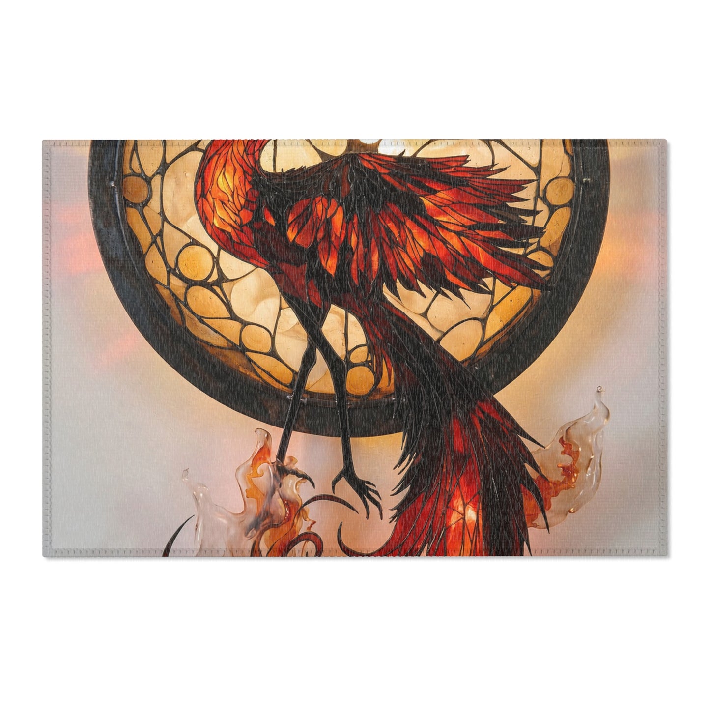 Stained Glass Phoenix Area Rug – Ember-Infused Artistry