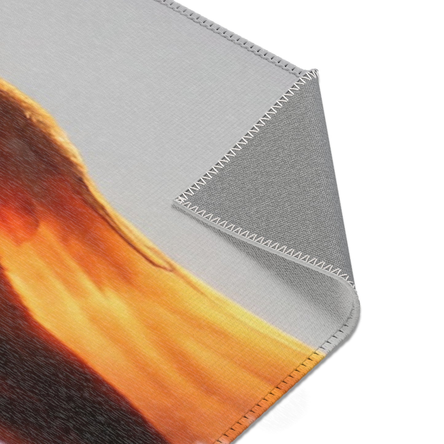 Flame Fox Guardian Area Rug – Warm Ember Dreamscape