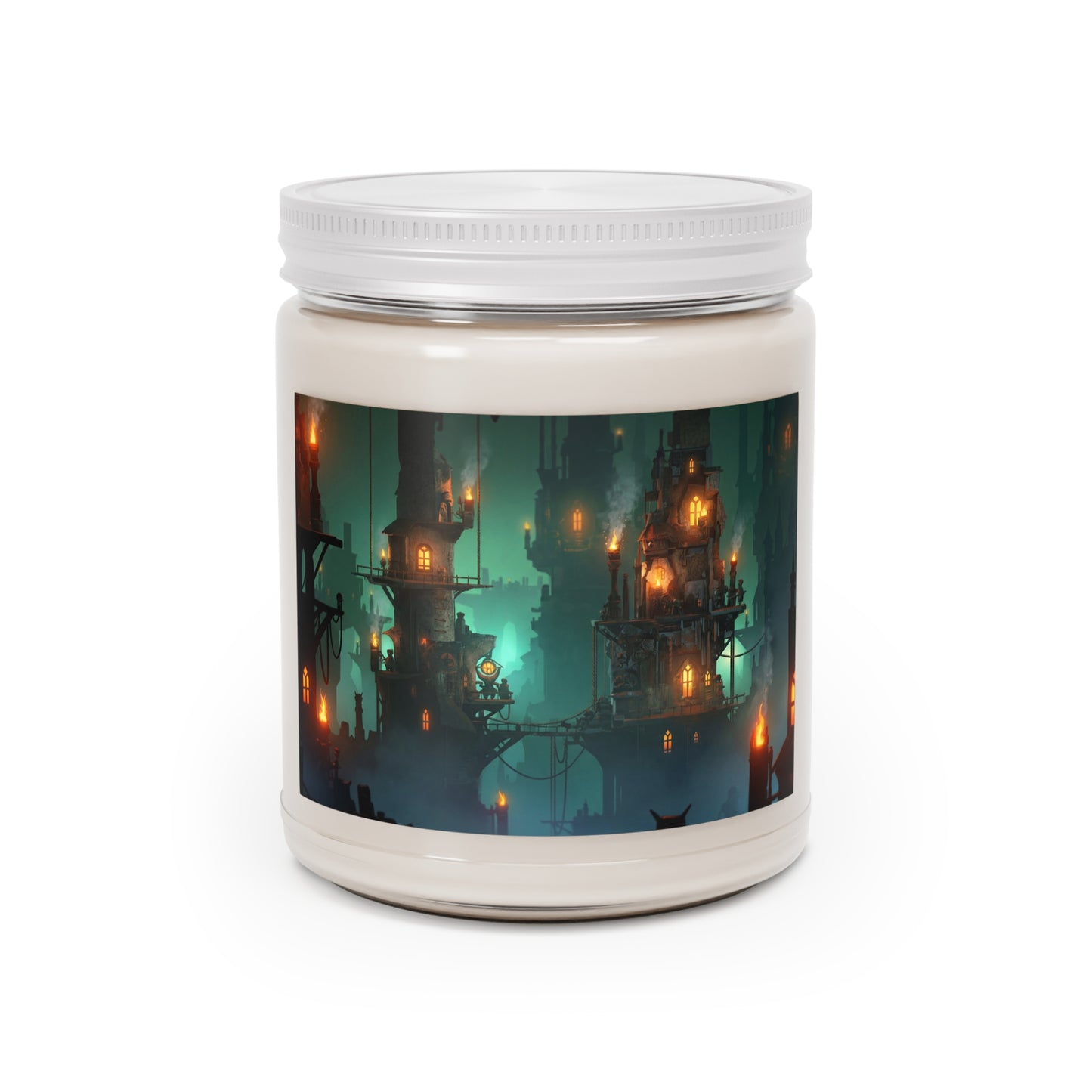 Floating City of Lanterns Scented Soy Candles with White Lid, 9oz – Glow in the Mist