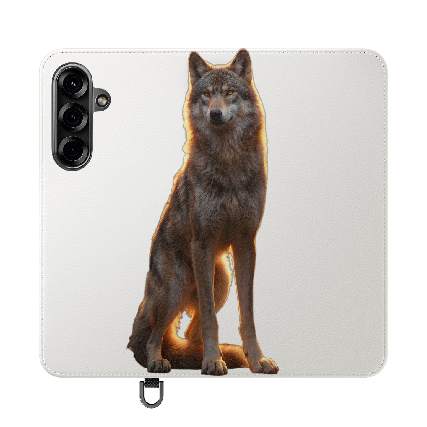 Sunlit Wolf Flip Cases – Golden Hour Sentinel Portrait