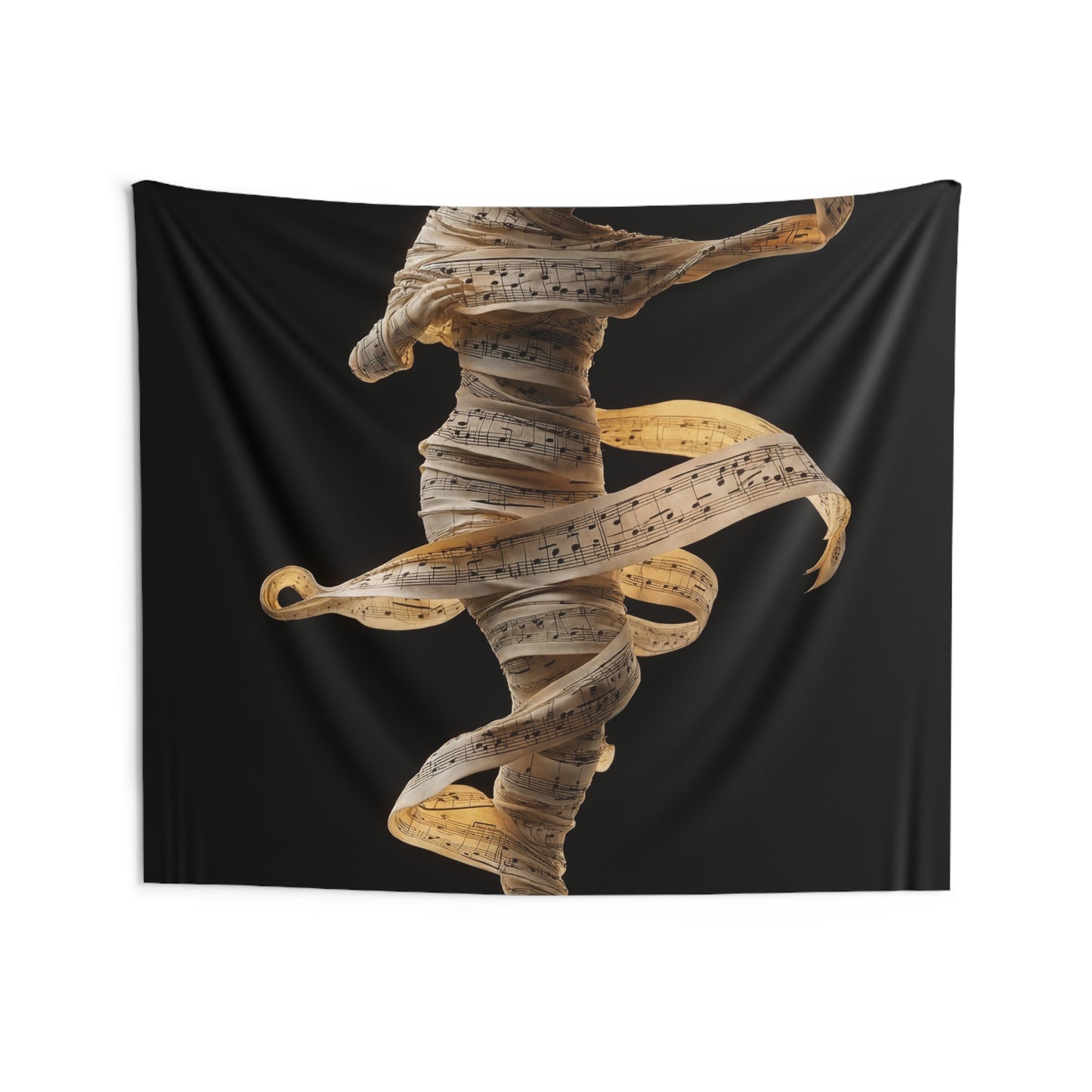 Music Muse Indoor Wall Tapestries – Golden Score Whirlwind