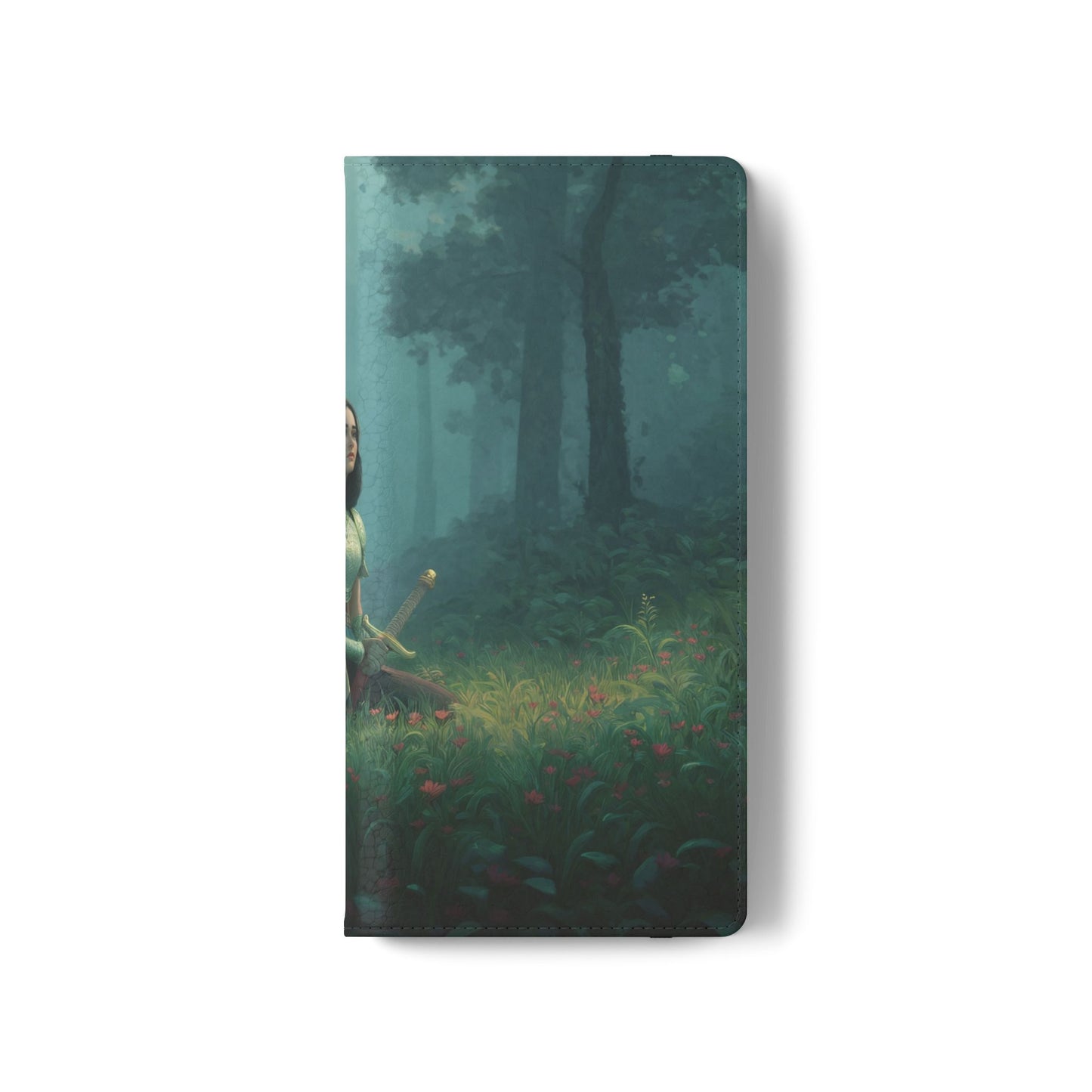 Woodland Sentinel Flip Cases – Green Knight in Misty Grove