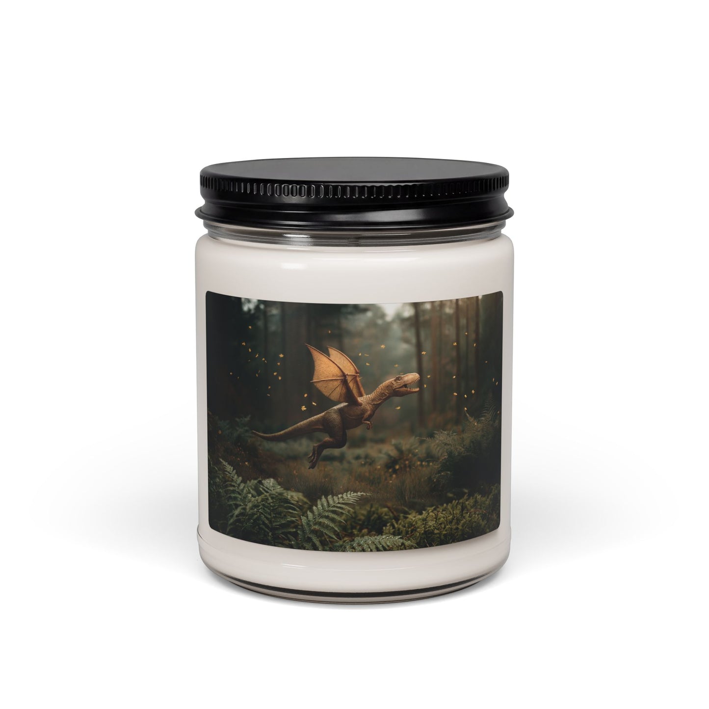 Winged Dinosaur Forest Scented Soy Candle, 9oz – Amber Glow Through Ancient Canopy
