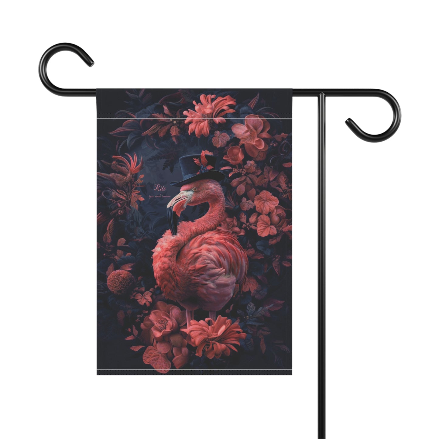 Elegant Flamingo in Top Hat - Garden Flag