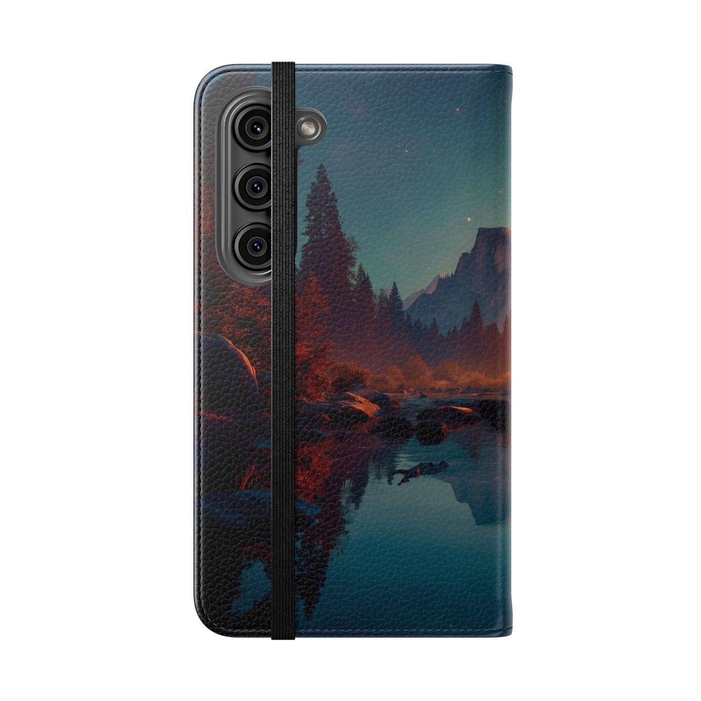 Starlit Valley Flip Cases – Twilight River and Half Dome Reflections